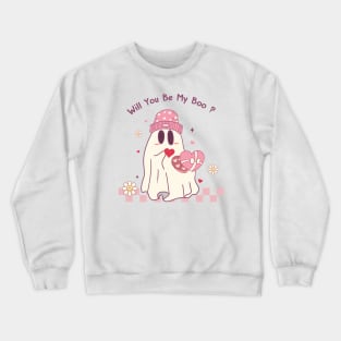 Will You Be My Boo? Cute Ghost Love Crewneck Sweatshirt
